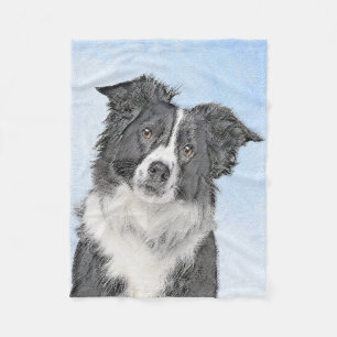 Manta Polar Pintura de color de la frontera - Arte de perro or