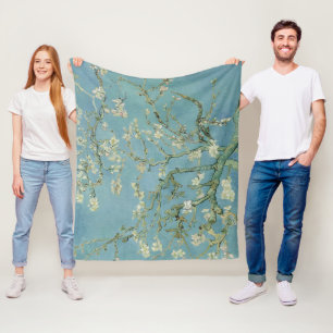 Manta Polar Pintura de flores de almendra de Van Gogh
