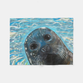 Manta Polar Pintura de foca emergente