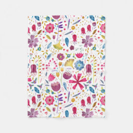 Manta Polar Pintura de hembra silvestre acuarela