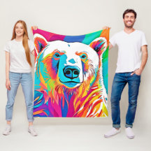 Pintura de la cabeza del oso vibrante