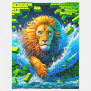 Manta Polar Pintura de León