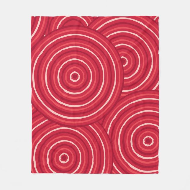 Manta Polar Pintura de línea aborigen (Anverso)