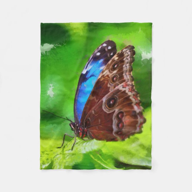 Manta Polar Pintura de mariposa (Anverso)