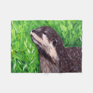 Manta Polar Pintura de nutria de río Little
