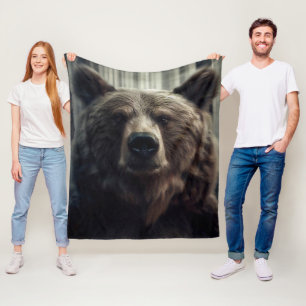 Manta Polar Pintura de oso pardo