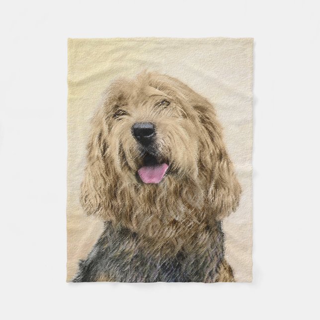 Manta Polar Pintura de otros lugares - Arte de perros original (Anverso)