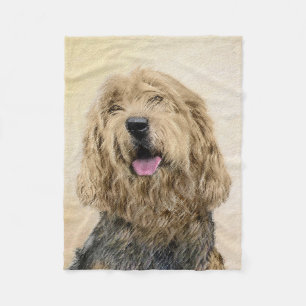 Manta Polar Pintura de Otterhound - Arte de Perro Original Lin