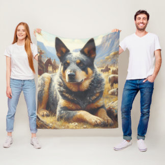 Manta Polar Pintura de perro de ganado antiguo de Australia
