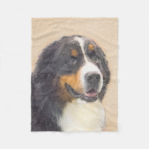 Manta Polar Pintura de perro de montaña de Bernese - Arte de 