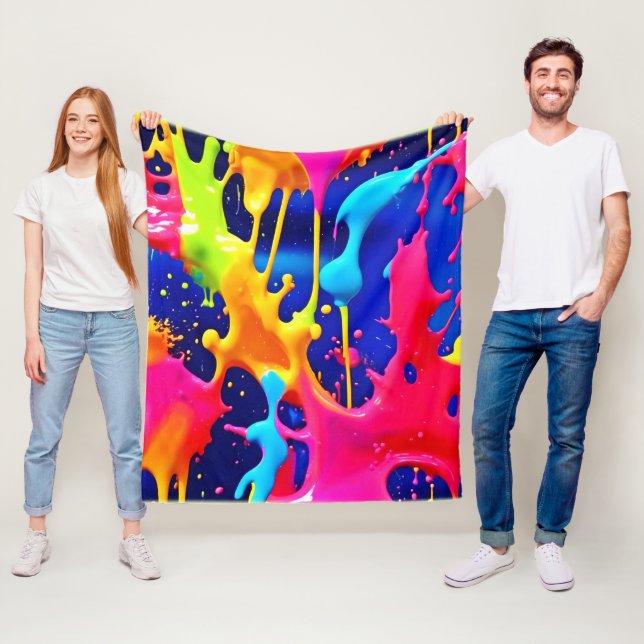 Manta Polar Pintura de pintura de goteo colorida (In situ)