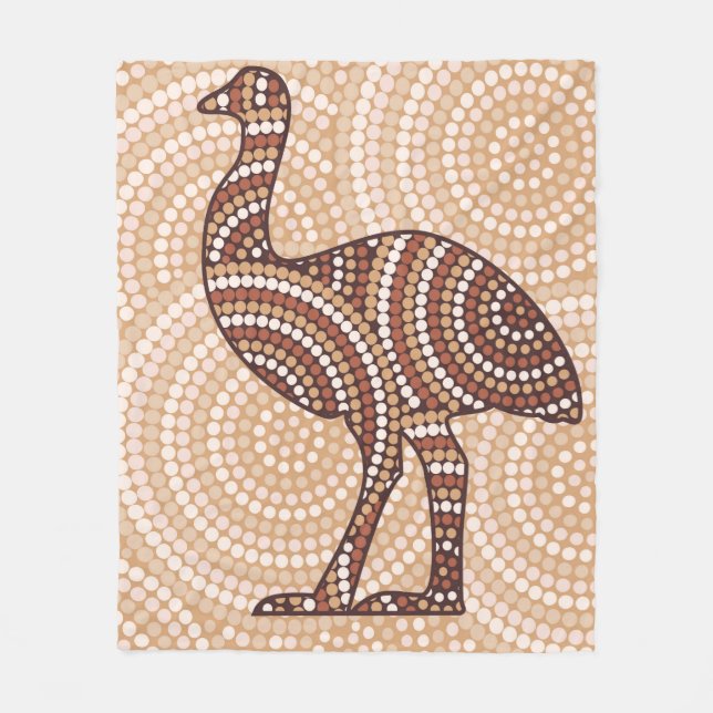 Manta Polar Pintura de punto emu aborigen (Anverso)