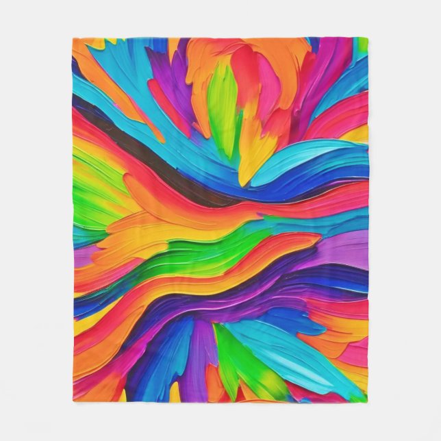 Manta Polar Pintura de remolino de arcoíris (Anverso)