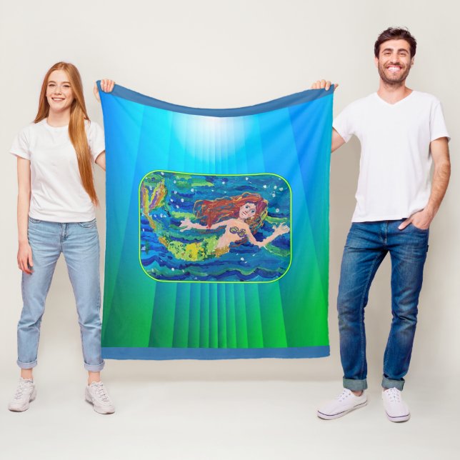 Manta Polar Pintura de sirena (In situ)