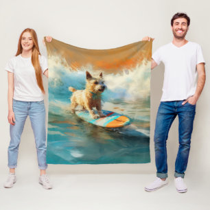 Manta Polar Pintura de surf de Biewer Terrier Beach