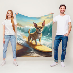 Manta Polar Pintura de surf en la playa Chihuahua