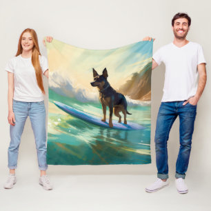 Manta Polar Pintura de Surf en la Playa de Kelpie Australiano