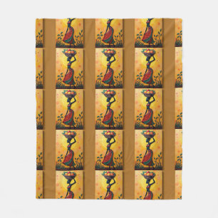 Manta Polar Pintura de tela africana para lanzar almohadas de