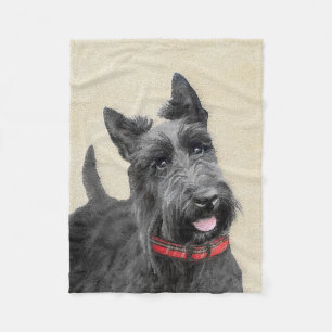 Manta Polar Pintura de Terrier Escocés - Arte de Perro Origina