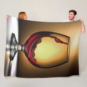 Manta Polar Pintura de vidrio de vino rojo