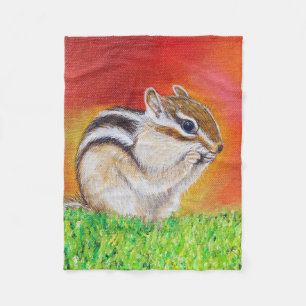 Manta Polar Pintura del Chipmunk
