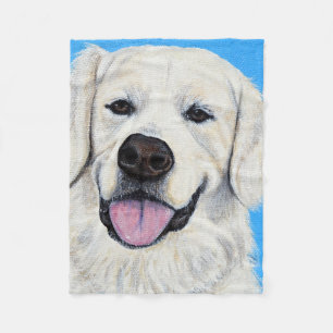 Manta Polar Pintura del golden retriever