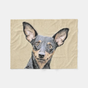 Manta Polar Pintura en miniatura de Pinscher Cute arte origina