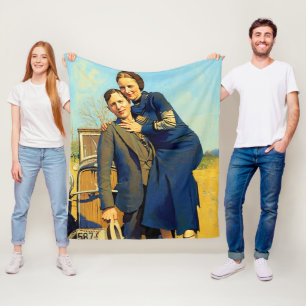 Manta Polar Pintura Falsa Bonnie Parker Clyde Barrow 1933