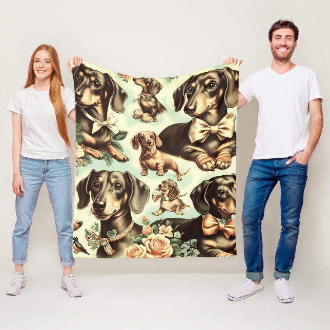 Manta Polar Pintura inmaculada de Dachshund (In situ)