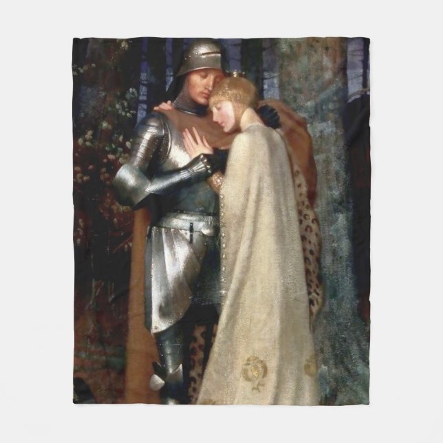 Manta Polar Pintura medieval de Aucassin y Nicolette de Marian (Anverso)