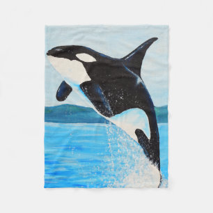 Manta Polar Pintura Orca