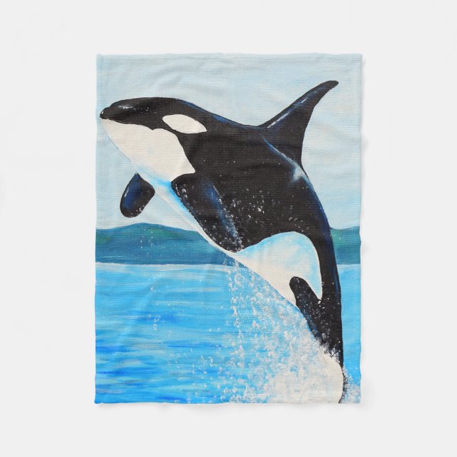 Manta Polar Pintura Orca (Anverso)