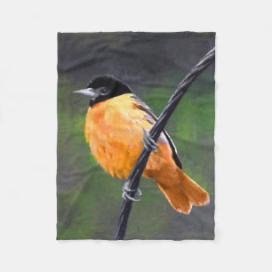 Manta Polar Pintura Oriole - Arte original de aves
