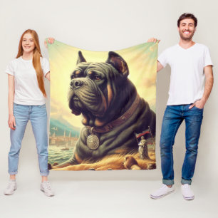 Manta Polar Pintura Retro Cane Corso