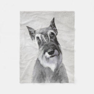 Manta Polar Pintura Schnauzer (gigante) - Arte de perros