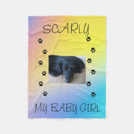 Manta Polar Pinturas con fotos de Mascota y nombre amarillo, r