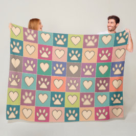 Manta Polar Pinturas y corazones de artesanía rural