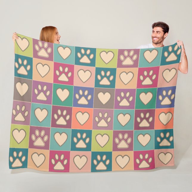 Manta Polar Pinturas y corazones de artesanía rural (In situ)