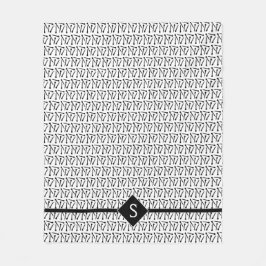 Manta Polar Pinzas de agujas de punto blancas iniciales + negr