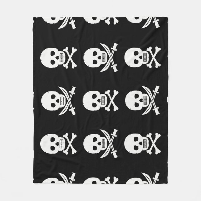 Manta Polar Pirata Skulls Crossbone Seless Pattern (Anverso)