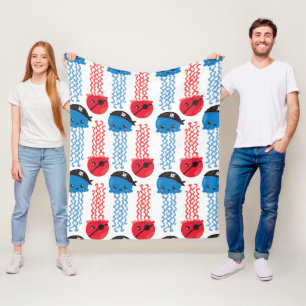 Manta Polar Pirate Jellyfish, Patrón de medusas, animales mari