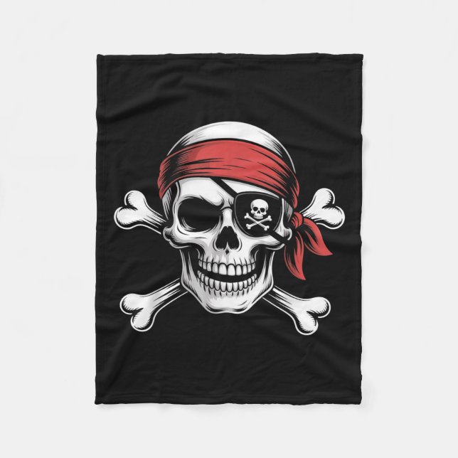 Manta Polar Pirate Lazy Skull Bandana Halloween Disfraces Bo (Anverso)