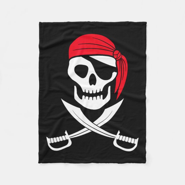 Manta Polar Pirate Skull Red Bandana Sword Costume Regalo (Anverso)