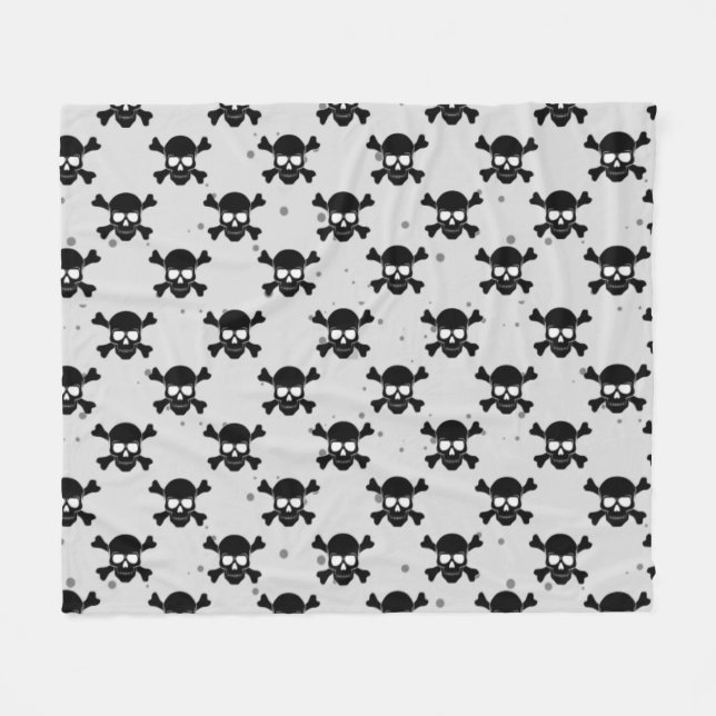 Manta Polar Pirate Style Skulls Pattern  (Frente (Horizontal))