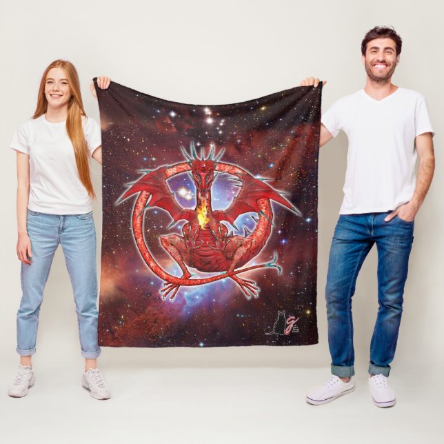 Manta Polar Pirope Cosmic Dragon Fleece Blanket (In situ)