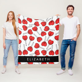 Manta Polar Piruetas Rojas, Piruetas de Corazón, Caramelo, Tu