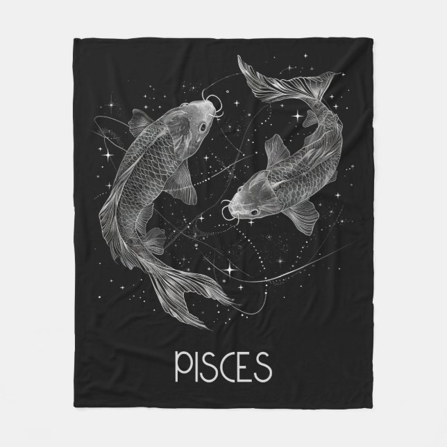 Manta Polar Pisces Zodiac Constellation Fleece Blanket (Anverso)