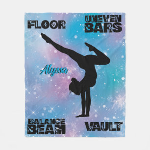 Manta Polar Piso de gimnasia chica, bares, vigas, Vault Pastel