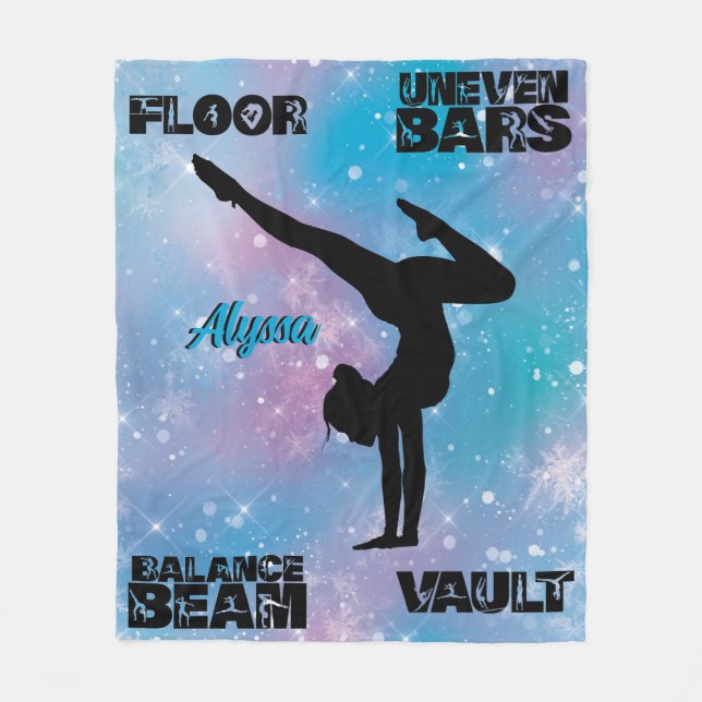 Manta Polar Piso de gimnasia chica, bares, vigas, Vault Pastel (Anverso)