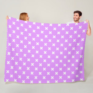 Manta Polar Pisos de cruz blanca sobre lilac